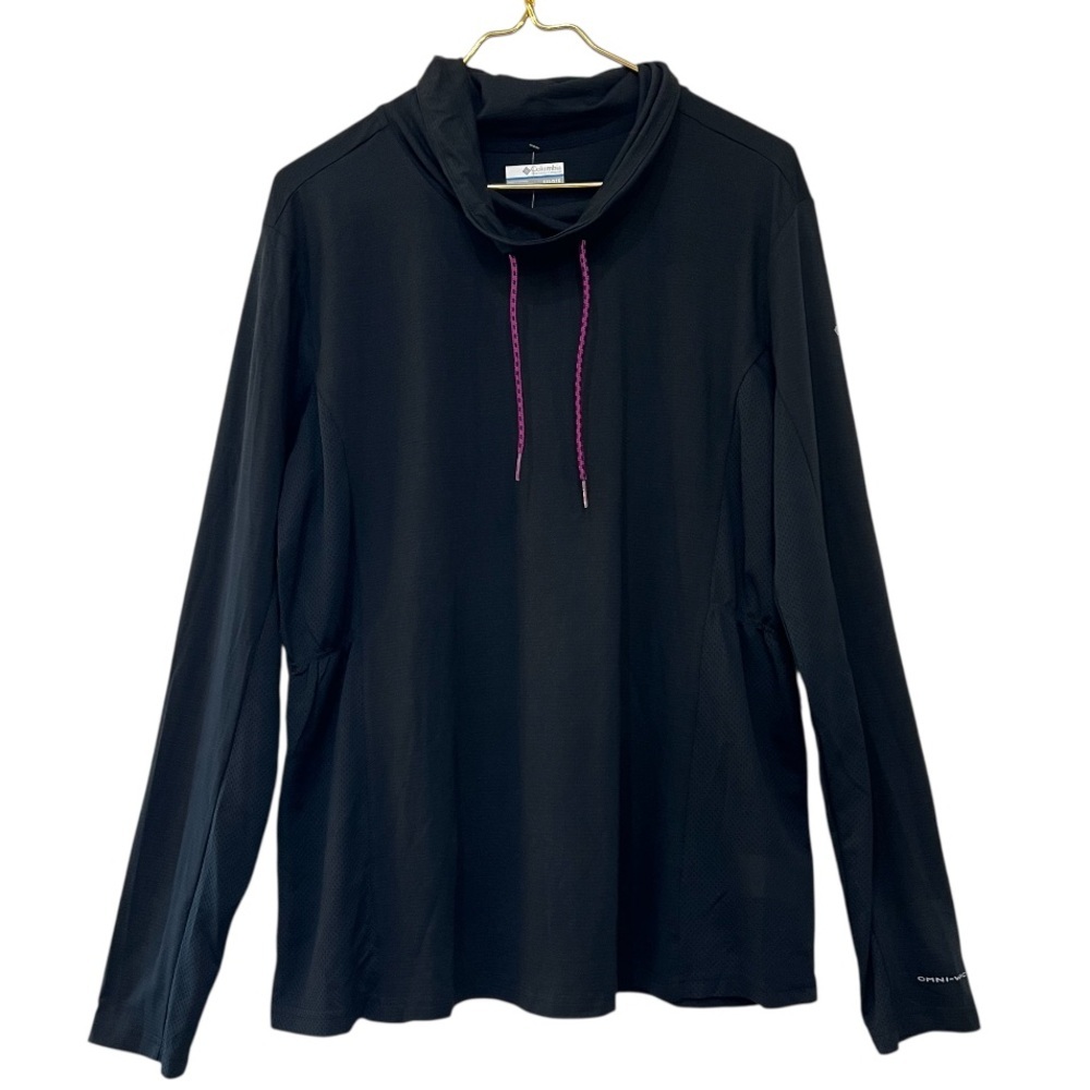 Columbia Omni-Wick Black Cowl Neck Long Sleeve Activewear Shirt XXL NWT